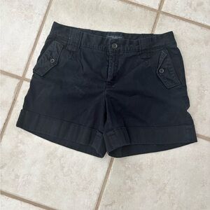 Banana Republic Black Roll-Cuff Cotton Shorts